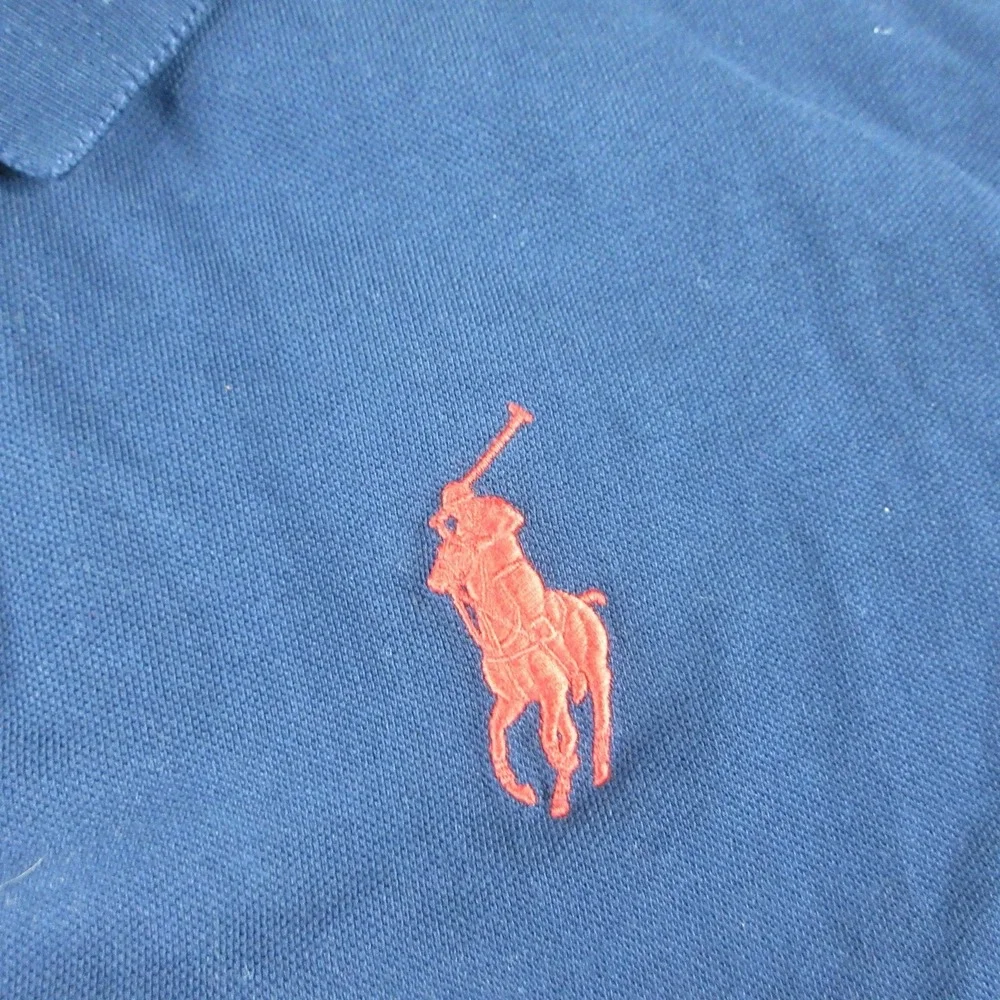 Polo Ralph Lauren Polo Shirt Mens 2XL Blue Short Sleeve Cotton USA Flag Eagle